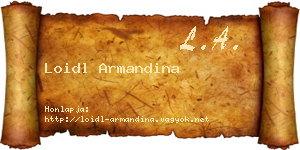 Loidl Armandina névjegykártya